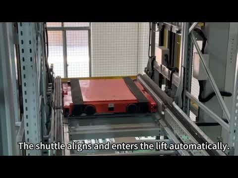 How a Four-Way Shuttle Changes Levels via a Lift #palletrackingsystem #storagesolutions