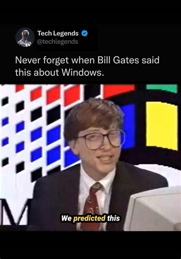 In 1992, Bill Gates confidently said Windows was the future of computing. Within a few years, Windows became the dominant operating system for personal computers worldwide.
