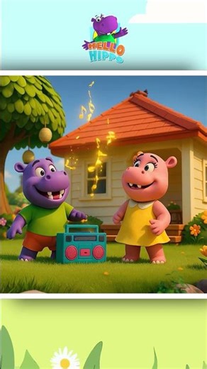 I Love To Dance With Hippo & Hippie #shorts #kidssong #kidsvideo #hellohippo