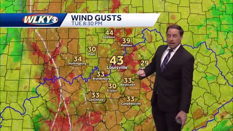 Windy with showers Tuesday evening