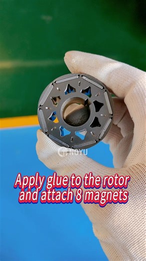 Automatic glue dispensing and magnetic steel insertion machine.