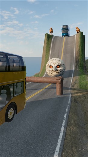 Long Capsule Buses vs Low Pipes - BeamNG.drive #shorts #beamngdrive #bus