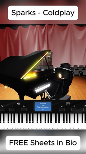 Sparks - Coldplay | Roblox Piano 🔥 #piano #pianoshorts #roblox #shorts #shortvideo