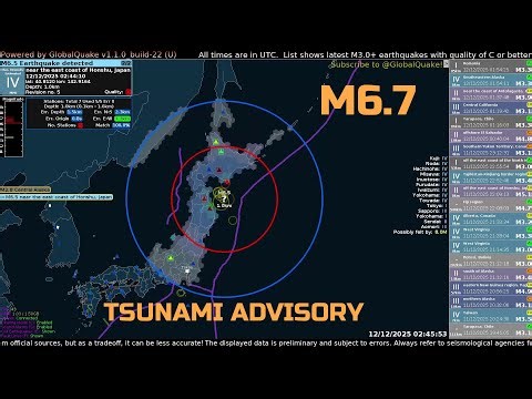 M6.7 Earthquake Hits Off Aomori Prefecture, Japan – December 12, 2025
