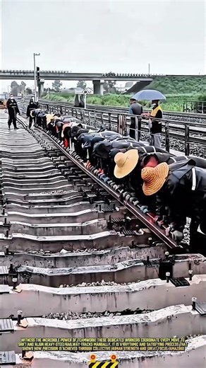 Lifting & Positioning Railway Tracks with Teamwork #dailywork