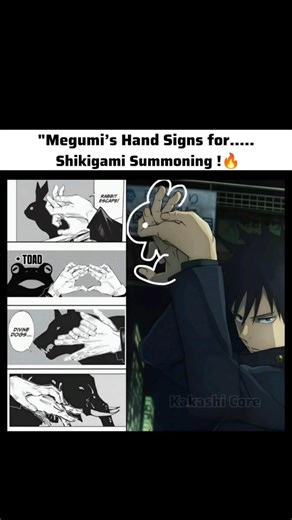 "Megumi’s Hand Signs for Shikigami Summoning 🔥