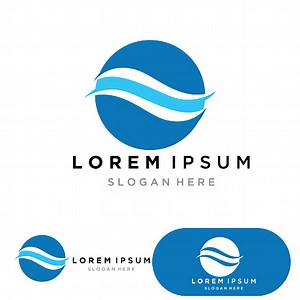 Water wave logo template icon vector illustration design. Wave In...