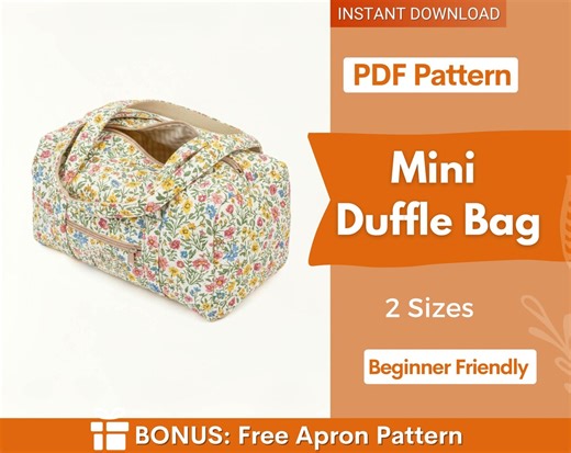 Mini Duffle Bag Pattern | Make up Bag Sewing Pattern | Beginner Pattern | Travel Bag Pattern | Bag Sewing Pattern | Beginner Bag Pattern - Etsy