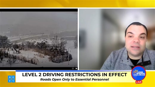 Delaware Level 2 Driving Restrictions in Effect | Only Essential Travel Allowed | DETV Winter Weather - DETVCH