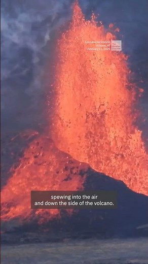 Tourists Watch Kilauea Volcano Spew Orange Lava Into The Air