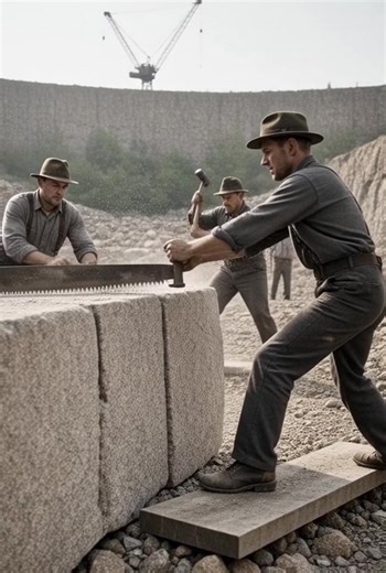 “From Hand Saws to Multi-Wire Giants: How Natural Stone Tiles Are Made” Description: A century ago, stone was shaped by pure manpower: wedges, hammers, two-man saws, water, and patience. Blocks were separated in the quarry and slowly turned into slabs—millimeter by millimeter. Then came early frame saws and circular blades: faster, straighter cuts, but still heavy work. Today, modern production uses powerful multi-wire saw machines—many cuts at once, precise thickness control, water cooling, and