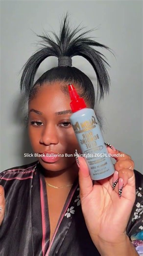 Slick Black Ballerina Bun Hairstyles #fyp #quickweave #humanahairbundles #redhair #zggtlhair