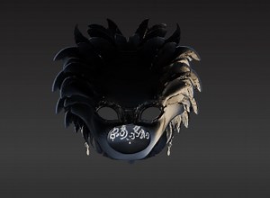 Jet Black Raven Mask - Ornate Prop for Masquerade Balls & Costume Parties