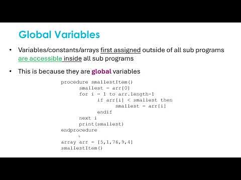 Global and Local Variables