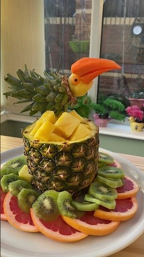 Art In Pineapple Bird Carving Ideas Cutting Tricks #shorts