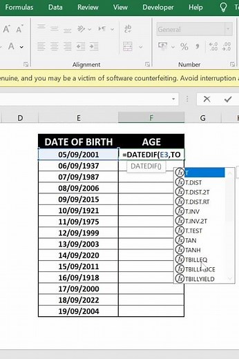 How to Calculate Age from Date of Birth in Excel | Smart MS Excel Trick