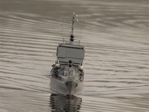 遥控船 RC船 长滩级导弹巡洋舰大比例遥控模型