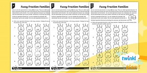Find Families of Equivalent Fractions Differentiated Maths Worksheet
