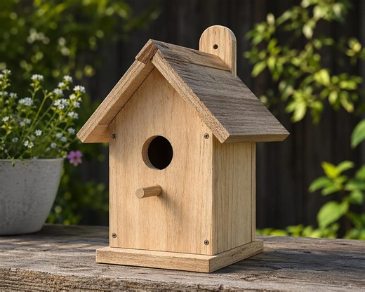 Modern Bird House Plans PDF | DIY Wooden Birdhouse Blueprint Garden Decor - Etsy