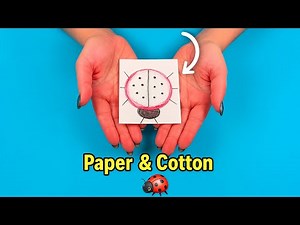 DIY Paper & Cotton Ladybug Craft 🐞 | Easy and Fun Craft for Kids #diy #craft #craftyfun #kids