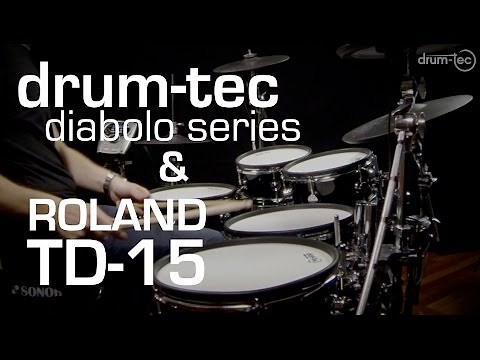 Roland TD-15 v-drums module with drum-tec diabolo electronic drums