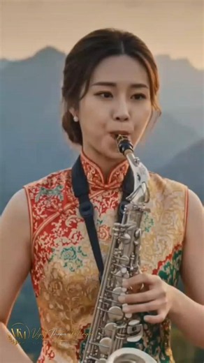 🎷 A Beautiful Saxophone Performance in Paradise 🌿 | Chinese Woman | Cinematic 4K #Shorts