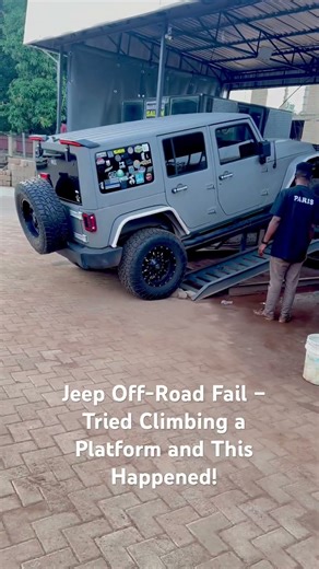 Jeep Wrangler Off-Road Fail – Tried Climbing a Platform and This Happened!