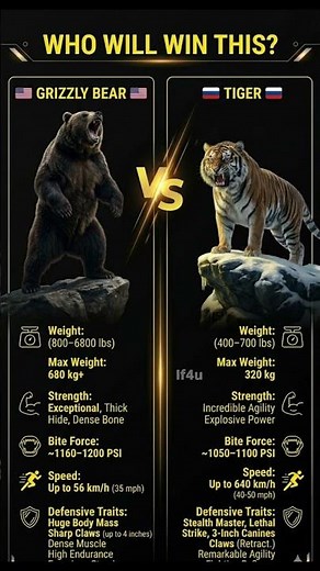 Grizzly Bear vs Siberian Tiger: The Ultimate Wild Showdown