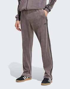 adidas Originals Sst adicolor velour track pants in grey strata | ASOS