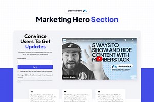 Hero Section w/ Video & Email Form - Webflow