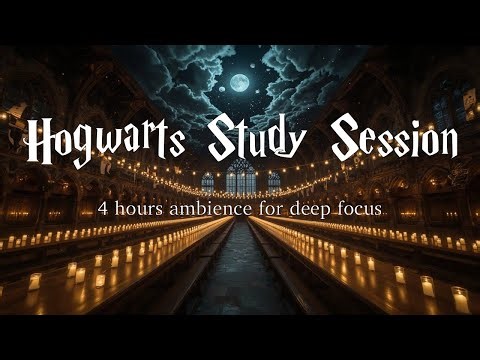 4-Hour Harry Potter Ambience 🎧 Deep Study at Hogwarts ⚡
