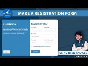 Create a Registration Form in HTML and CSS || How to Make Registration Form in HTML and CSS