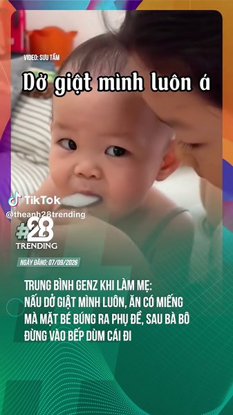 TRUNG BÌNH GENZ NẤU ĂN CHO CON KIỂU... #theanh28trending #theanh28 #tiktokgiaitri #tiktoknews