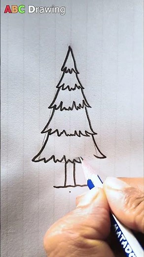 How to Draw a Pine Tree Step by Step 🌲 | Easy Drawing Tutorial for Beginners