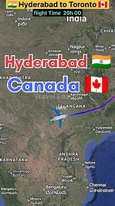 963K views · 8K reactions | Hyderabad  to Canada Toronto  flight Route 1stop flight ✈️ opreter by Cathay Pacific #FlightRoute #AirRoute #AerialView #SkyPath #AviationLovers #FlightTracking #InTheSkies #TravelByAir #AvGeek #RouteMap | Travel Energy | Facebook