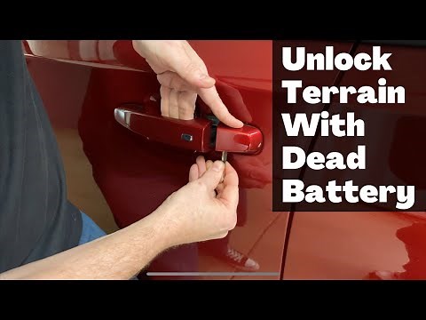 How To Unlock 2018 - 2023 GMC Terrain With Dead Battery - Manually Open Remote Key Fob Won't Work