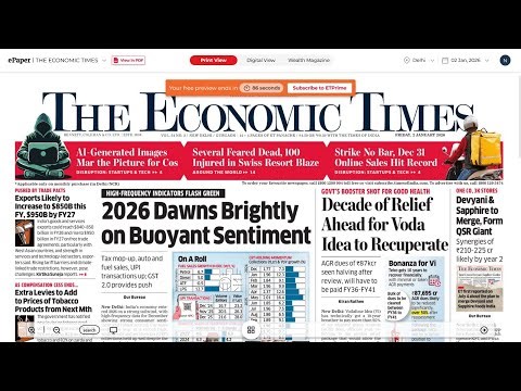 2 January 2026 | The Economic Times Newspaper | Daily Finance & Business News Analysis