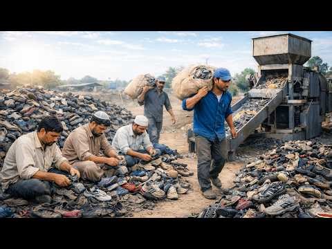 incredible Recycling Process of old Waste Shoes into New Footwear | Recycling Transformation