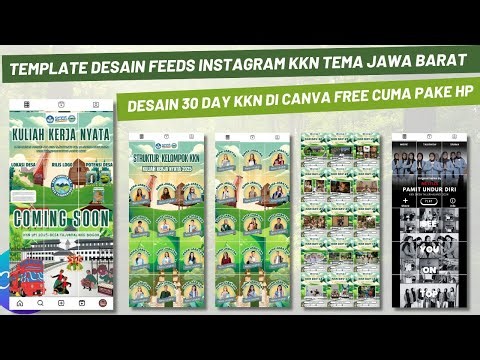 TEMPLATE DESAIN FEEDS IG 30 DAYS KKN TEMA JAWA BARAT [Link Template Canva Edit] #kuliahkerjanyata