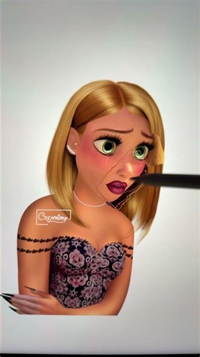 Rapunzel transformation #disney #art #glowup #digitalart #rapunzel #modern #shorts