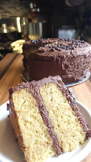 Yellow Cake Recipe with Chocolate buttercream frosting | A Farmgirl's Kitchen