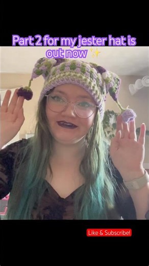 Jester Hat Tutorial Part 2 Out Now! ✨ #crochet #crochetideas #crochettutorial #viral #shorts