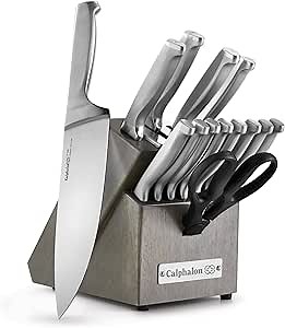 Calphalon Classic Self-Sharpening Stainless Steel Cutlery Knife Block Set, 15 Piece