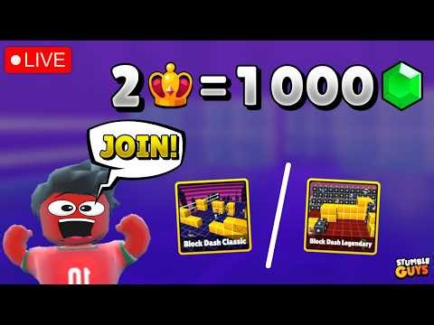 🔥2 Wins = 1000 Gems | 🔴BLOCK DASH LIVE | 🌍 EU & US Sservers | 🚨 NOT IN A ROW