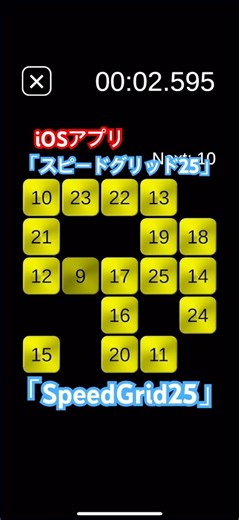 反応速度トレーニング🍌iOSアプリ「スピードグリッド25（SpeedGrid25）」