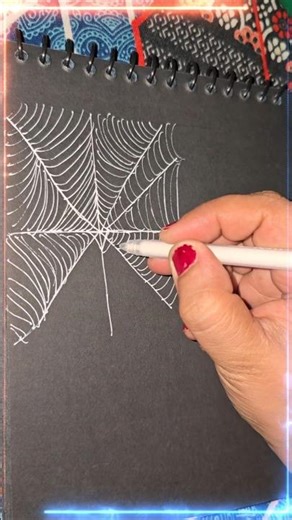Creepy Spider Web Drawing 🕷️ Satisfying Art #shorts #anime