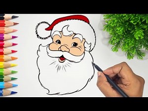 How to draw easy santa claus face step by step | kids christmas drawing | santa face