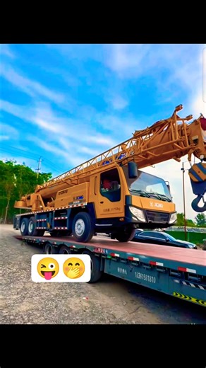 XCMG Mobile Crane Loading on Trailer | Heavy Equipment Transport Skills