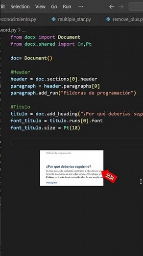 Crea archivos word con python parte I. #python #programacion #pythonprogramming #microsoftword