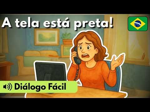 Learn Portuguese with Mini Dialogues Ep.26: The Broken Computer (A1-A2)